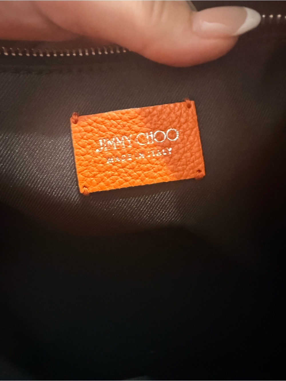 Jimmy Choo Large Orange Leather Star Studded Tote Made in Italy - Picture 11 of 12